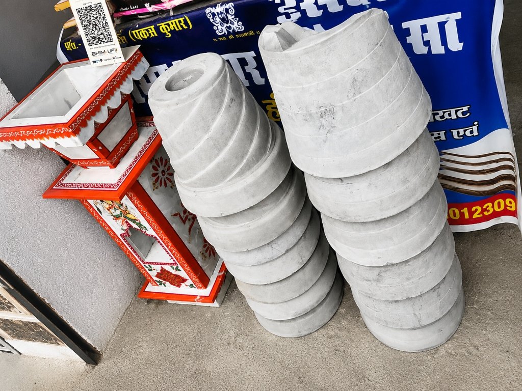 Monolithic Concrete Conical Garden Planter Stand
